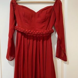 Off shoulder custom made georgette gown